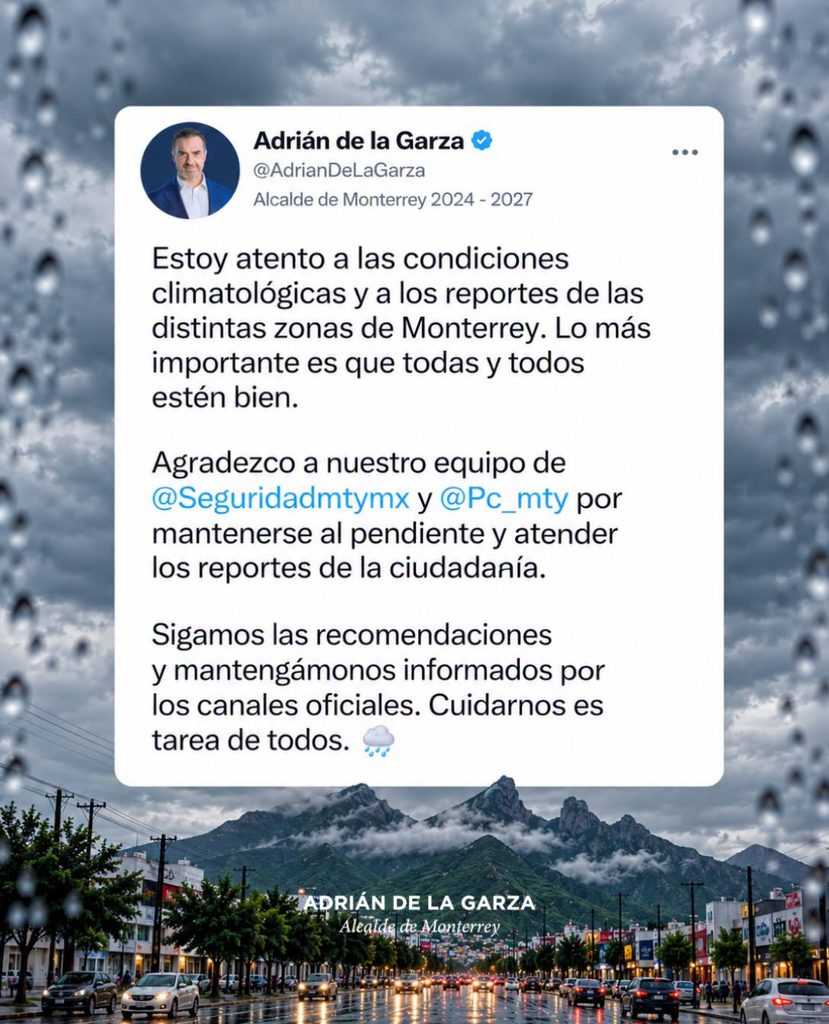 Lluvias en Monterrey